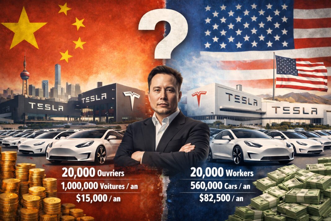 Un économiste a comparé l’efficacité des usines Tesla en Chine et aux États-Unis, le résultat est… ?